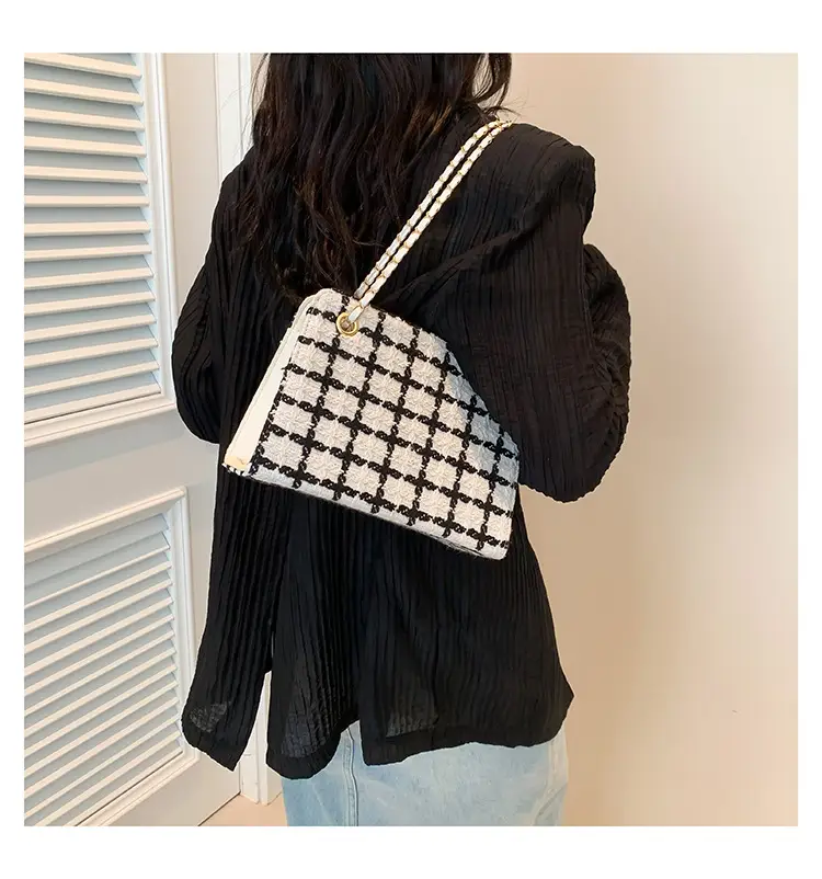 Women Plaid Woolen Shoulder Bag Chain 2024 Spring Summer — feature 20