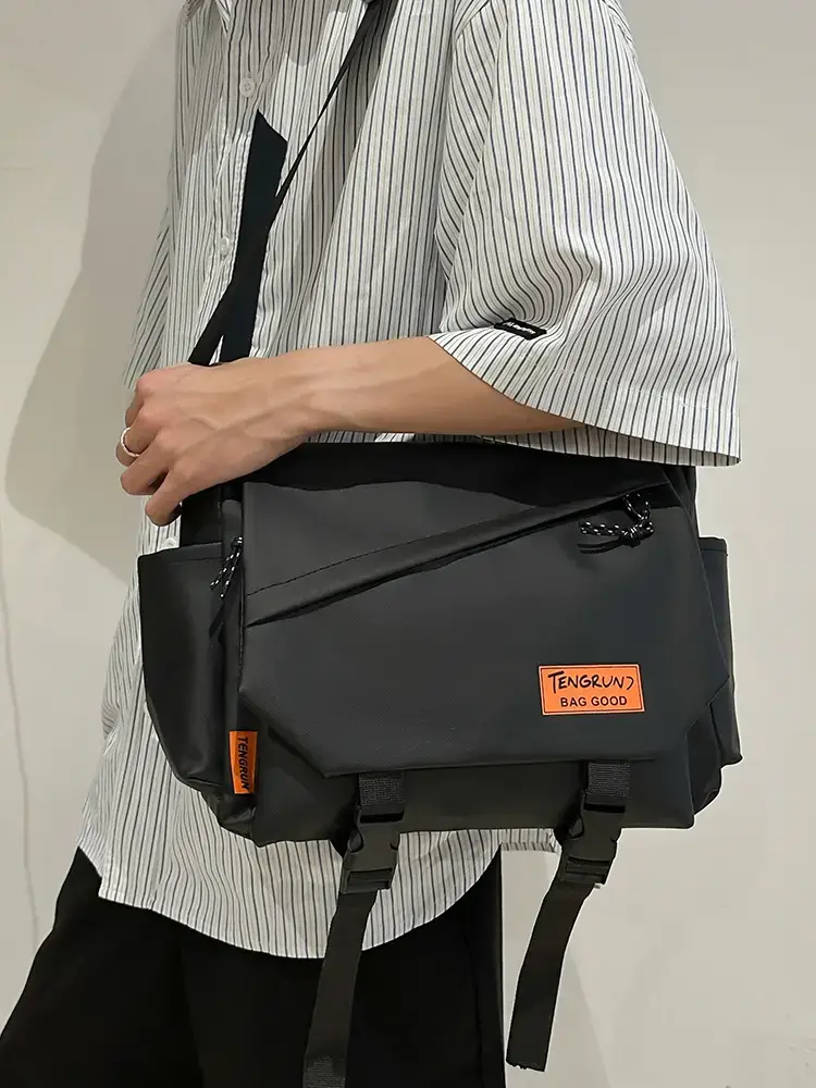 Ins College Student Shoulder Bag Black Harajuku Messenger - Image 5