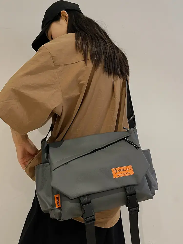 Ins College Student Shoulder Bag Black Harajuku Messenger - Image 7