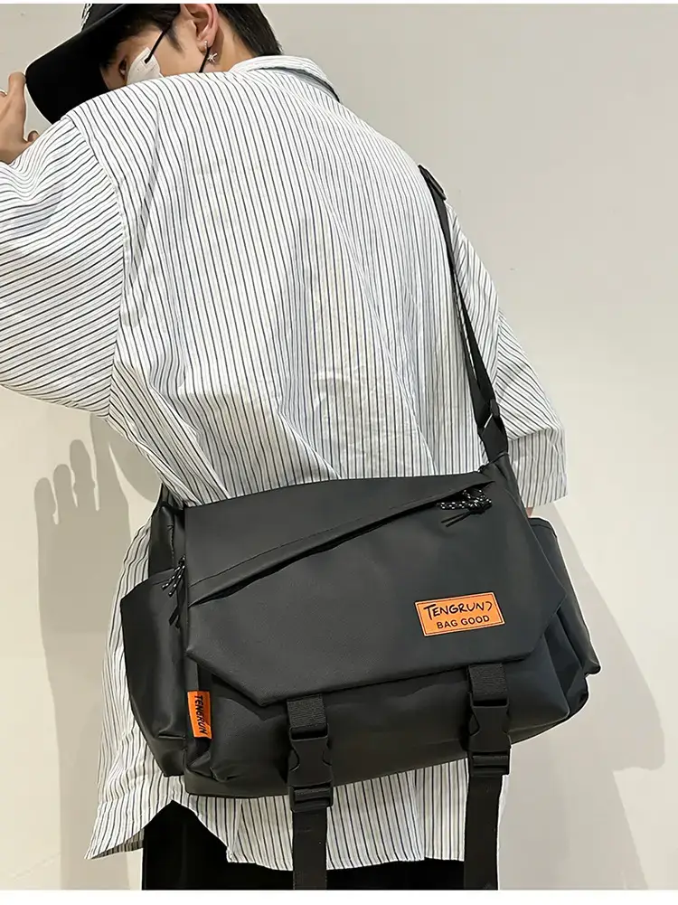 Ins College Student Shoulder Bag Black Harajuku Messenger — feature 11