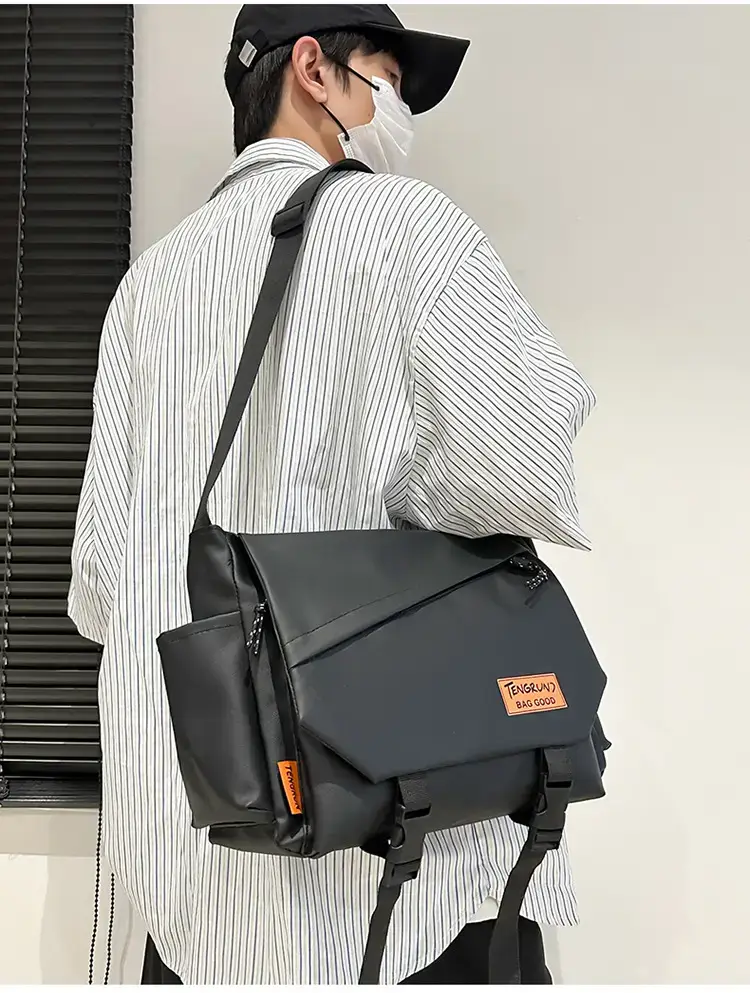 Ins College Student Shoulder Bag Black Harajuku Messenger — feature 12