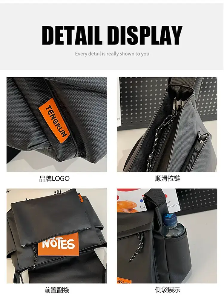 Ins College Student Shoulder Bag Black Harajuku Messenger — feature 13
