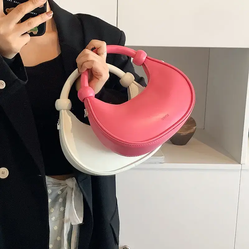 Black Textile Shoulder Bag for Women - Image 8