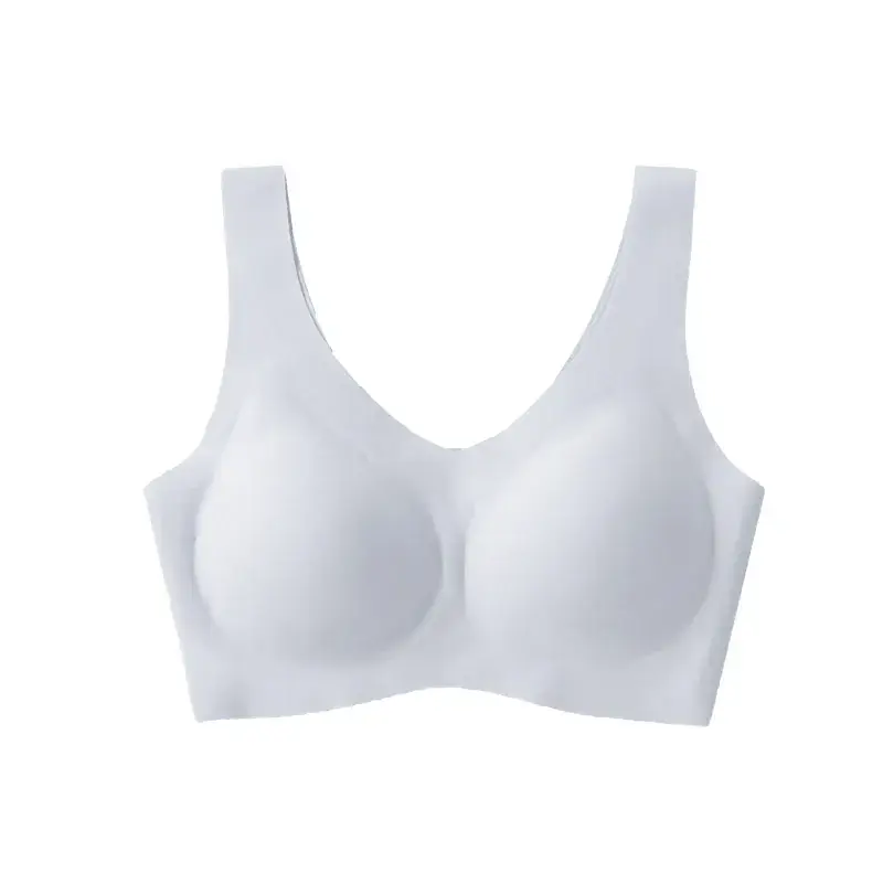Japanese Seamless Underwear for Women, Latex, Sleep Bra, Ice Silk, Gathered - Image 11