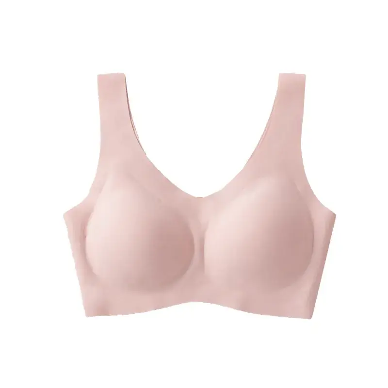 Japanese Seamless Underwear for Women, Latex, Sleep Bra, Ice Silk, Gathered - Image 3