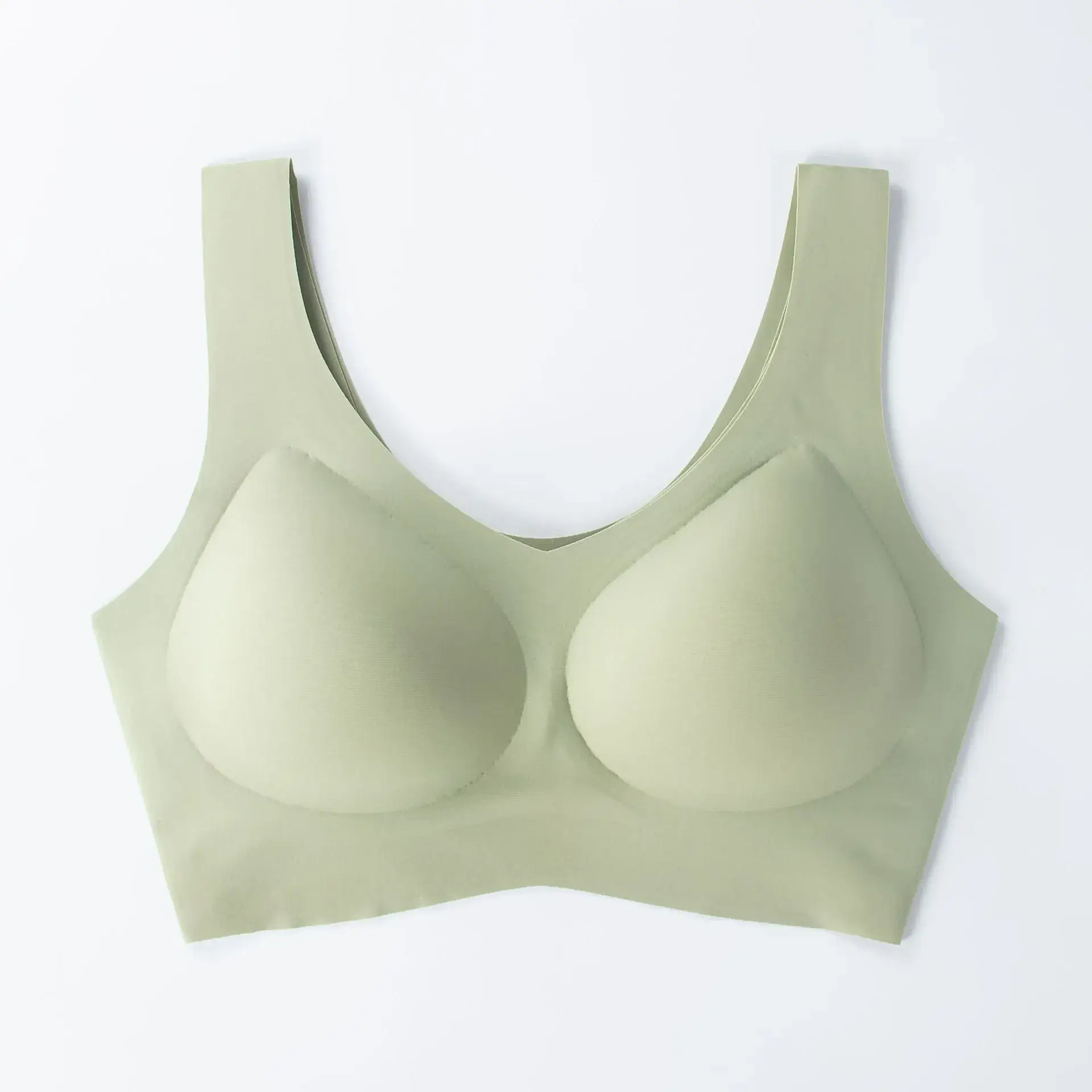 Japanese Seamless Underwear for Women, Latex, Sleep Bra, Ice Silk, Gathered - Image 5