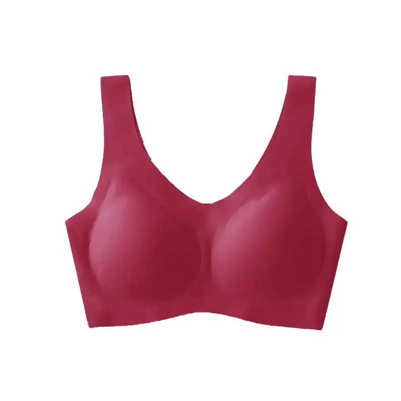 Japanese Seamless Underwear for Women, Latex, Sleep Bra, Ice Silk, Gathered - Image 6