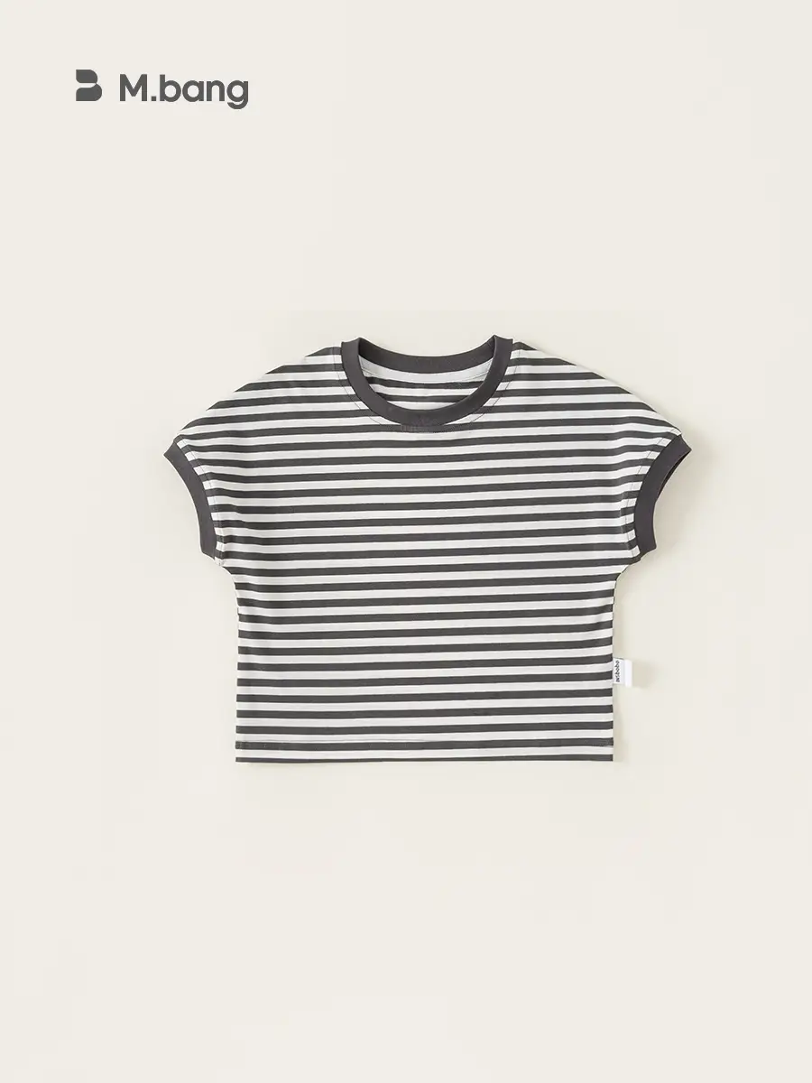 Boy's Orange Striped Short Sleeve T-Shirt - Image 6
