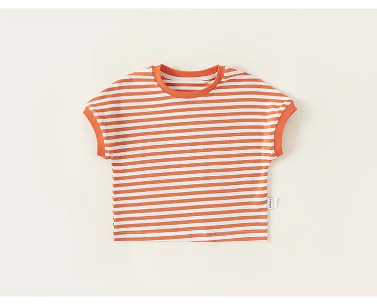 Boy's Orange Striped Short Sleeve T-Shirt — feature 16