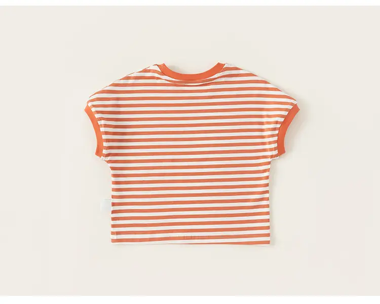 Boy's Orange Striped Short Sleeve T-Shirt — feature 17