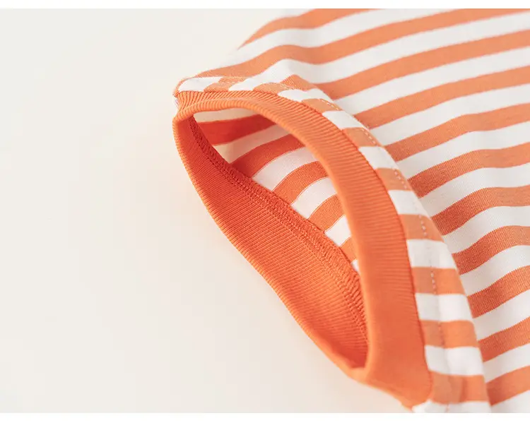 Boy's Orange Striped Short Sleeve T-Shirt — feature 19