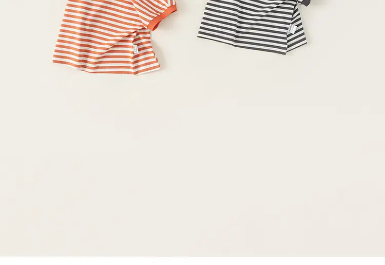 Boy's Orange Striped Short Sleeve T-Shirt — feature 3