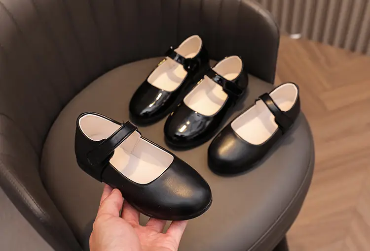 Girls Leather Shoes Black College Children's Leather Shoes Small Shoes Chorus Performance Princess Students Soft Sole Single Shoes School Shoes — feature 1