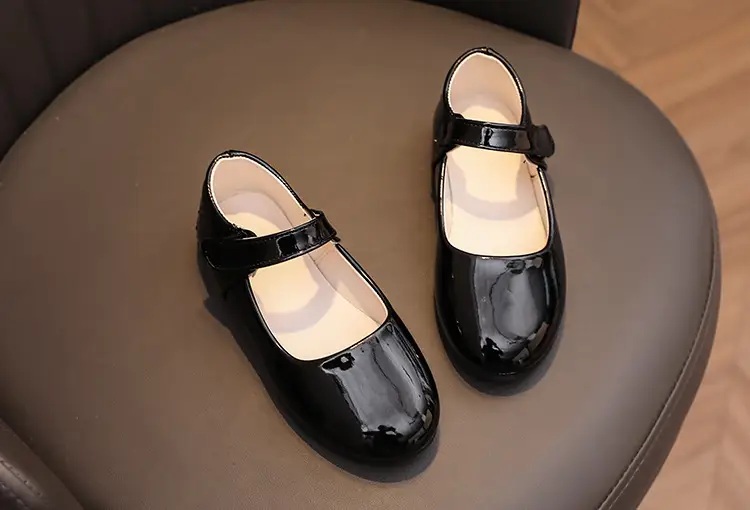 Girls Leather Shoes Black College Children's Leather Shoes Small Shoes Chorus Performance Princess Students Soft Sole Single Shoes School Shoes — feature 5
