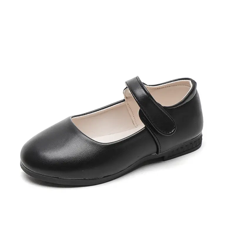 Girls Leather Shoes Black College Children's Leather Shoes Small Shoes Chorus Performance Princess Students Soft Sole Single Shoes School Shoes