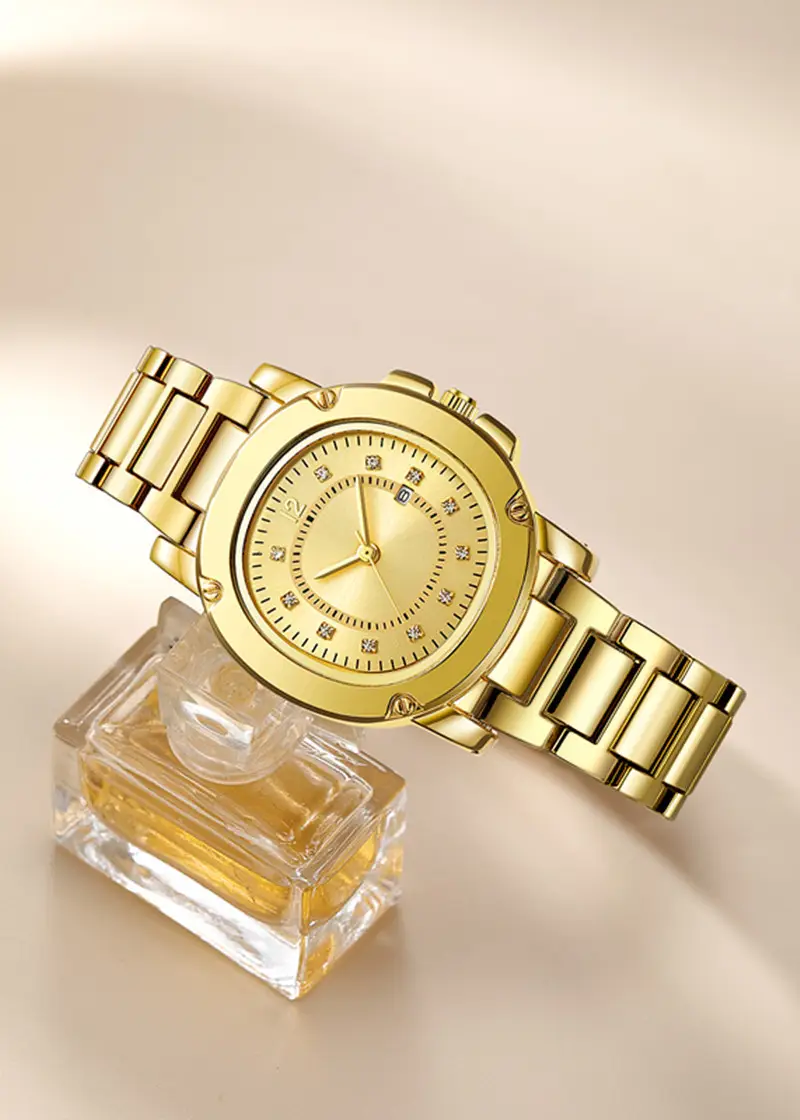 Women's Silver Date Quartz Alloy Band Watch — feature 2
