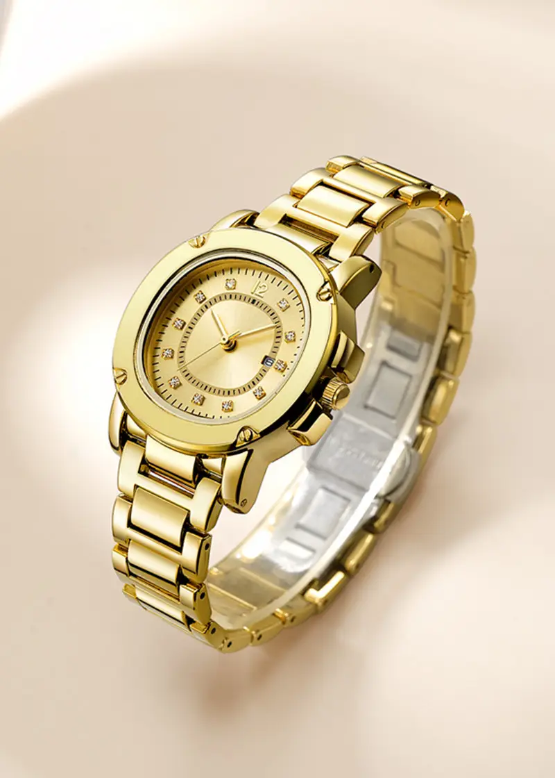 Women's Silver Date Quartz Alloy Band Watch — feature 3