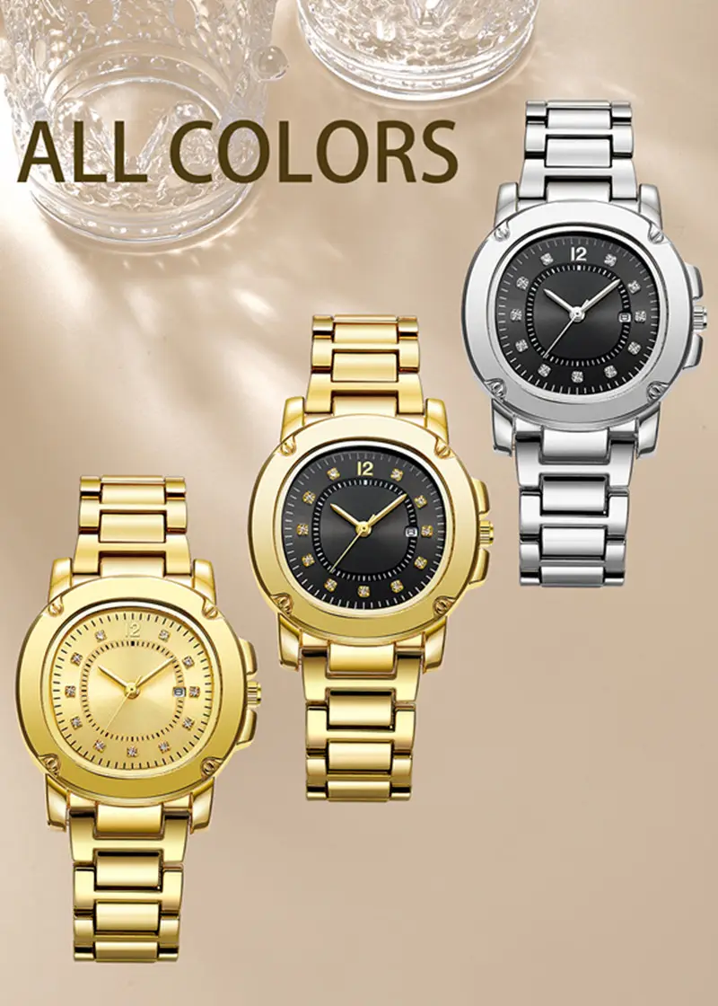 Women's Silver Date Quartz Alloy Band Watch — feature 4