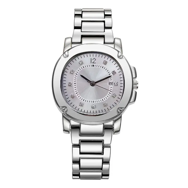 Women's Silver Date Quartz Alloy Band Watch - Image 3