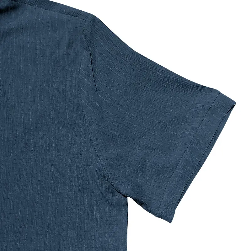 Men's Maroon Short Sleeve Shirt with Button Front — feature 10