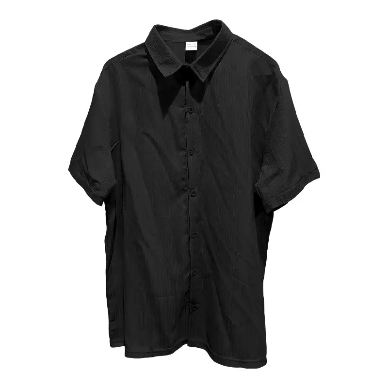 Men's Maroon Short Sleeve Shirt with Button Front — feature 16