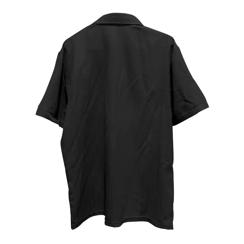 Men's Maroon Short Sleeve Shirt with Button Front — feature 17