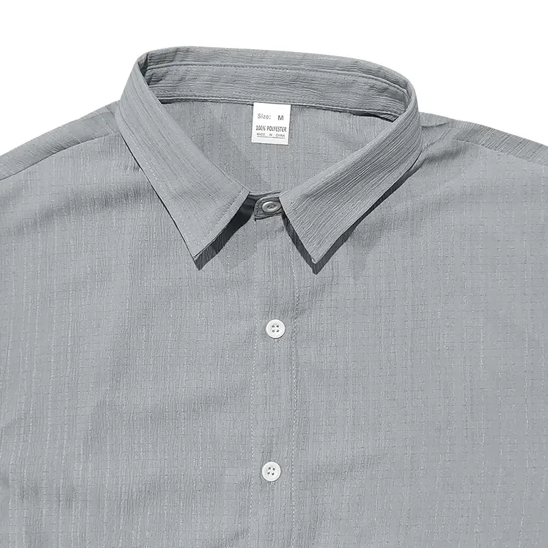 Men's Maroon Short Sleeve Shirt with Button Front — feature 21