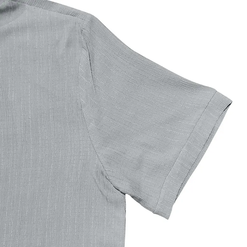Men's Maroon Short Sleeve Shirt with Button Front — feature 22