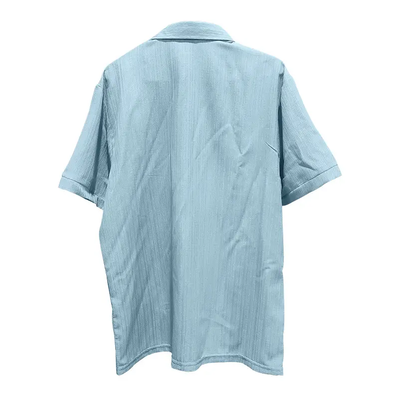 Men's Maroon Short Sleeve Shirt with Button Front — feature 25