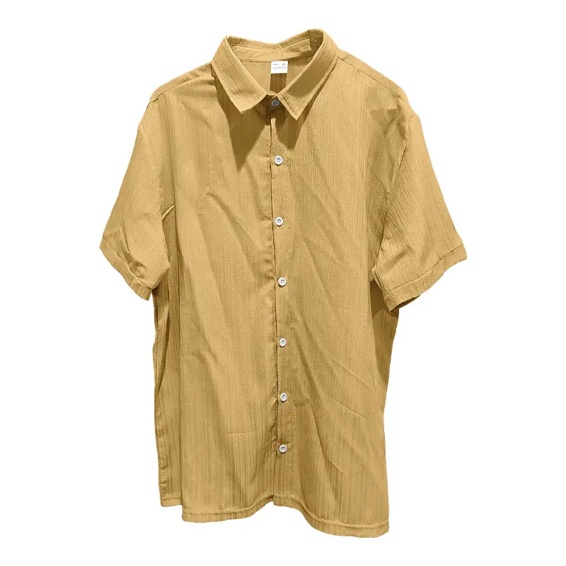 Men's Maroon Short Sleeve Shirt with Button Front — feature 29