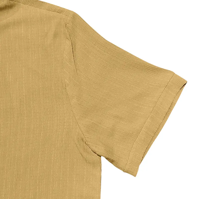 Men's Maroon Short Sleeve Shirt with Button Front — feature 32