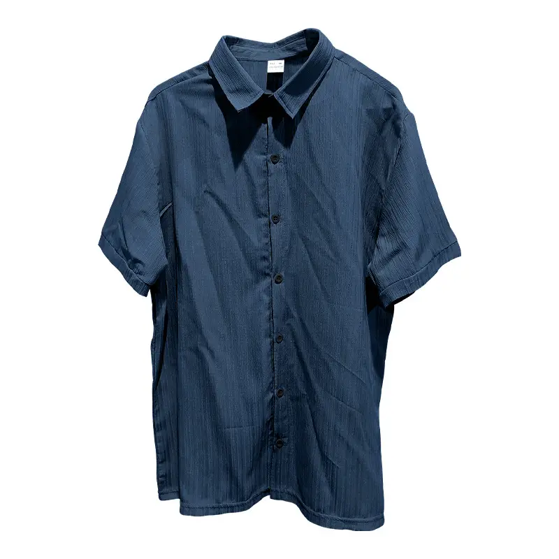 Men's Maroon Short Sleeve Shirt with Button Front — feature 7