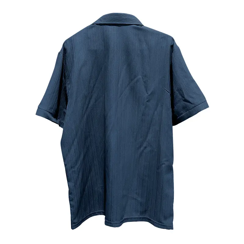 Men's Maroon Short Sleeve Shirt with Button Front — feature 8