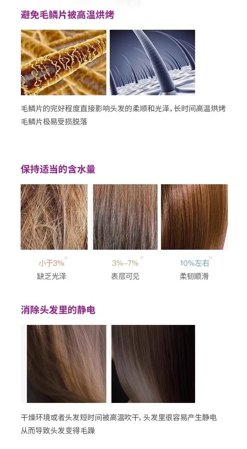 Purple Hair Dryer with Negative Ion Technology — feature 17