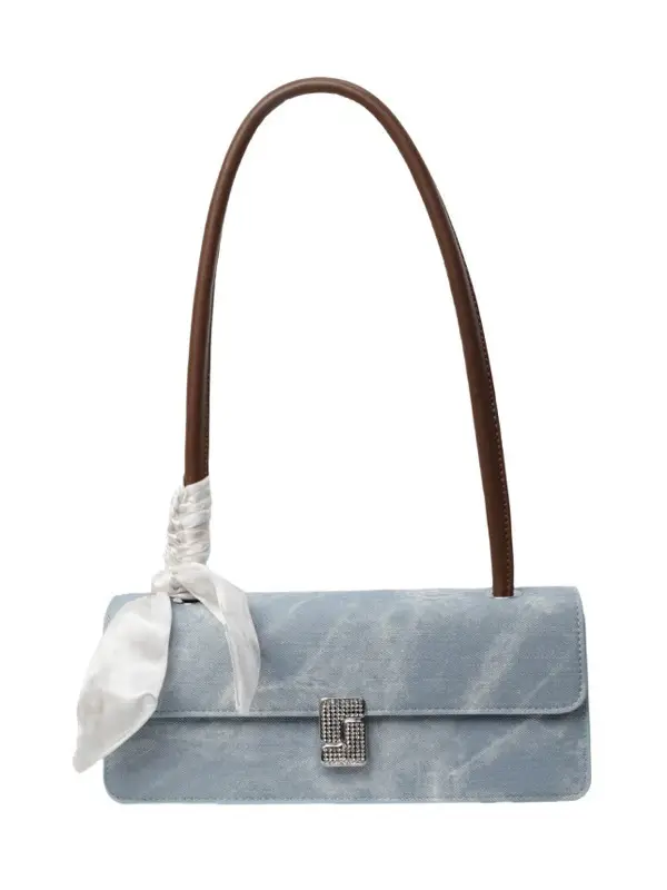 Women's Silver Embroidered Lock Shoulder Bag 2024 - Image 9