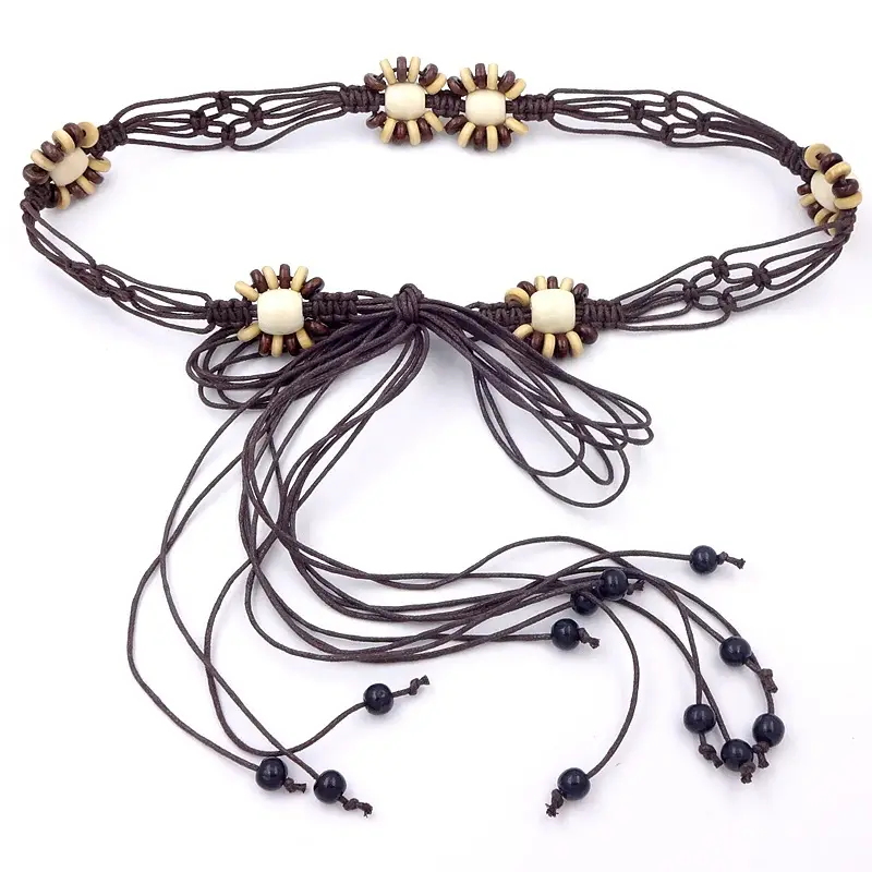 Bohemian Wooden Bead Belt for Women Ethnic Style - Image 3