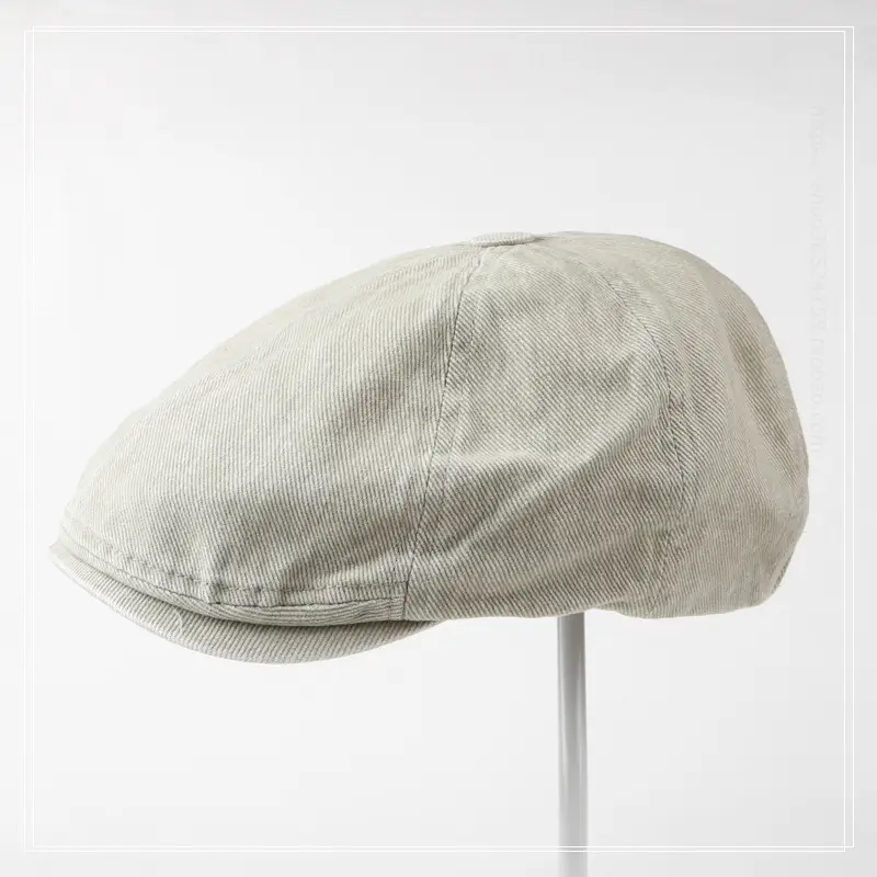 Washed Denim Cotton Octagonal Cap Forward Vintage Cap — feature 1
