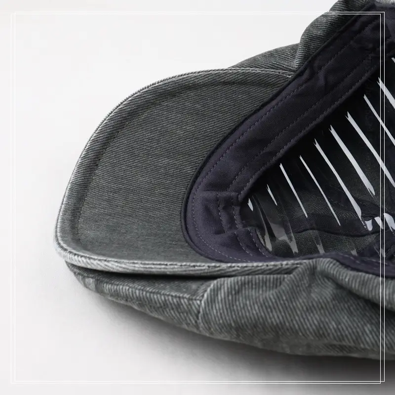Washed Denim Cotton Octagonal Cap Forward Vintage Cap — feature 13