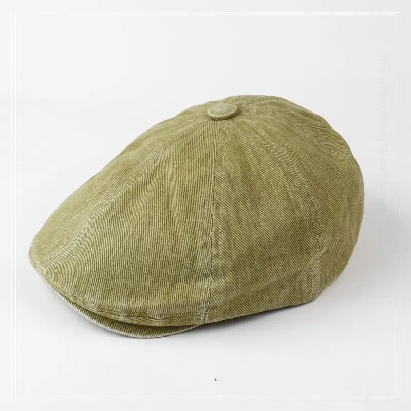 Washed Denim Cotton Octagonal Cap Forward Vintage Cap — feature 6