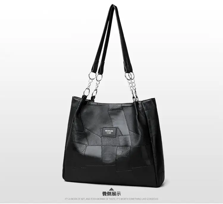 Black Crossbody Tote Bag for Women with Vintage Work — feature 15