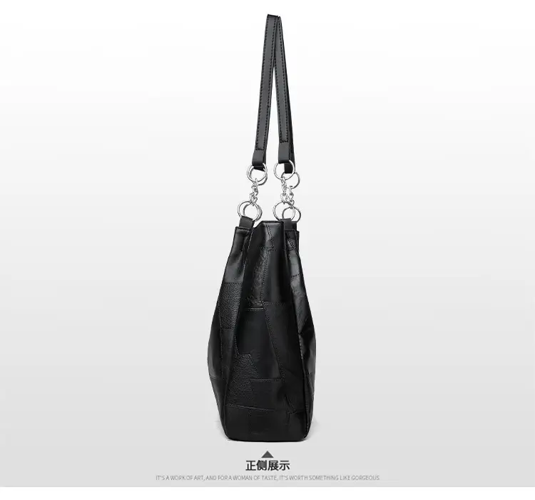 Black Crossbody Tote Bag for Women with Vintage Work — feature 16