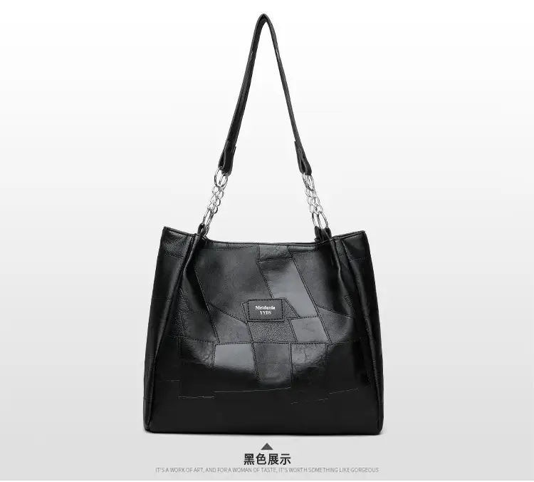 Black Crossbody Tote Bag for Women with Vintage Work — feature 20