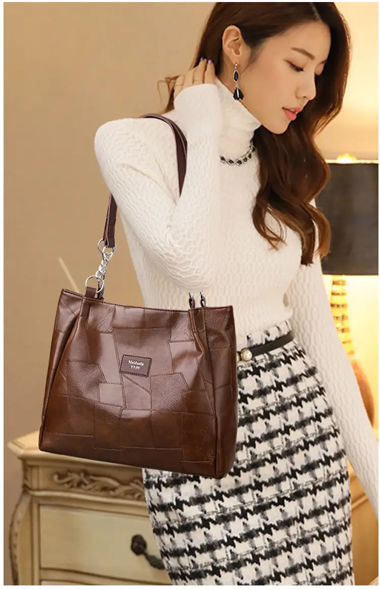 Black Crossbody Tote Bag for Women with Vintage Work — feature 30