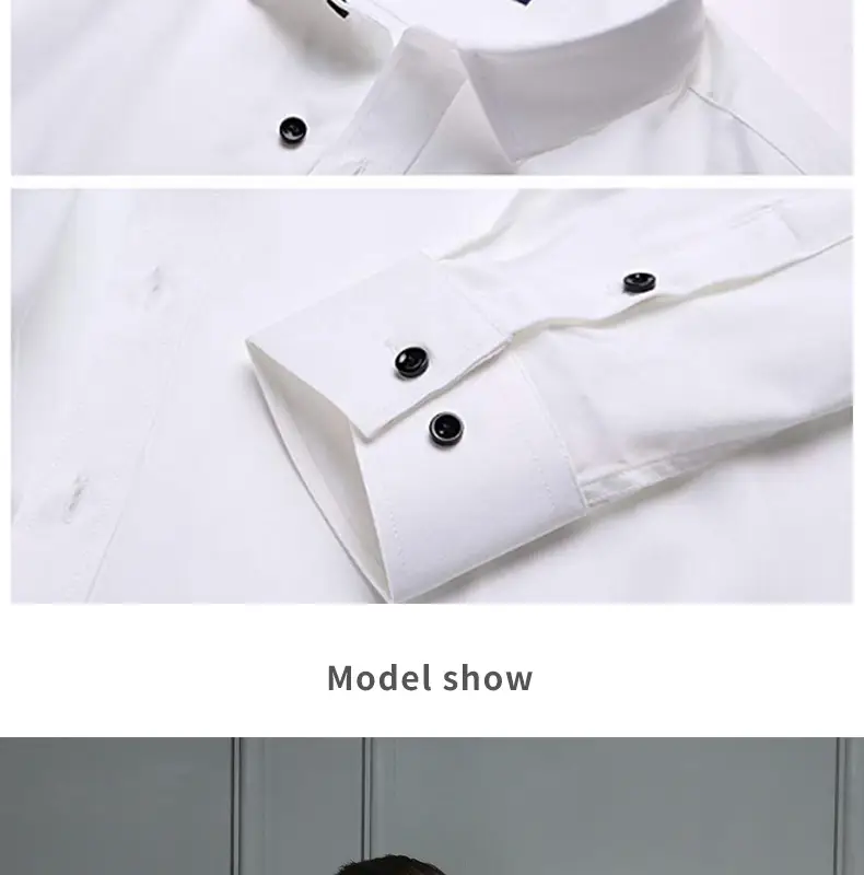 Men Long Sleeve Button Down Business Shirt Light Lavender — feature 10