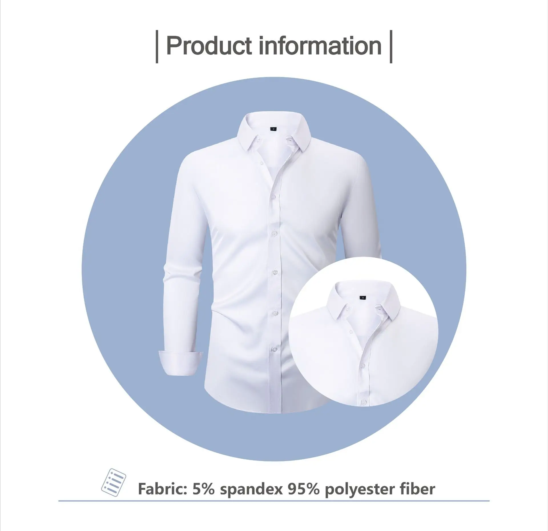 Men Long Sleeve Button Down Business Shirt Light Lavender — feature 3