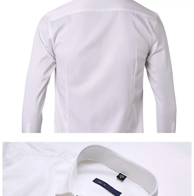 Men Long Sleeve Button Down Business Shirt Light Lavender — feature 9