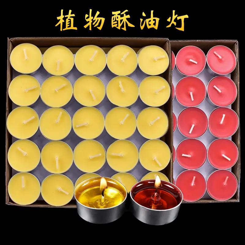 Butter Lamp 4 Hours 100 Aluminum Shell Everlasting Lamp for Buddha, Household Smokeless Candle Lamp, Buddhist Supplies Wholesale