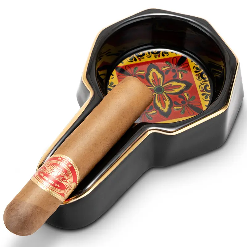 Eggplant Dragon Cigar Ashtray Ceramic Painted Personalized European Large Caliber Single Convenient Cigar Ashtray