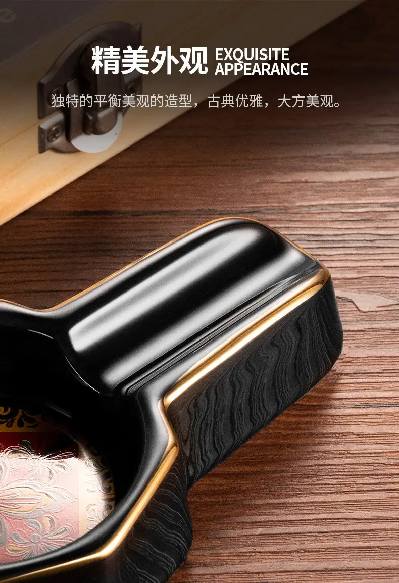Eggplant Dragon Cigar Ashtray Ceramic Painted Personalized European Large Caliber Single Convenient Cigar Ashtray — feature 6
