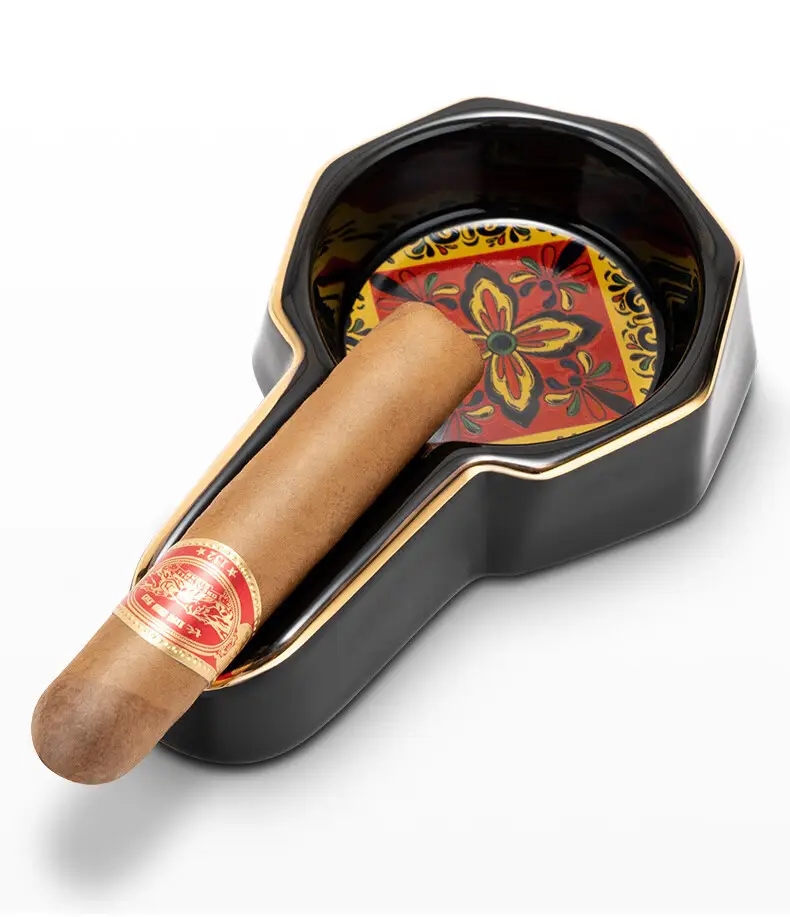 Eggplant Dragon Cigar Ashtray Ceramic Painted Personalized European Large Caliber Single Convenient Cigar Ashtray — feature 9